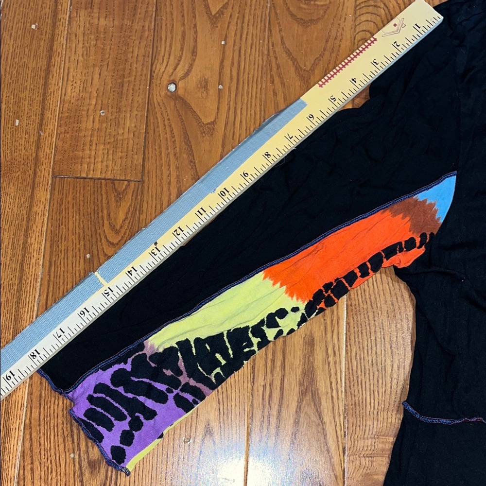 Parsley & Sage Black Tunic with Orange purple yellow and Blue Patchwork women 1X - Picture 12 of 12